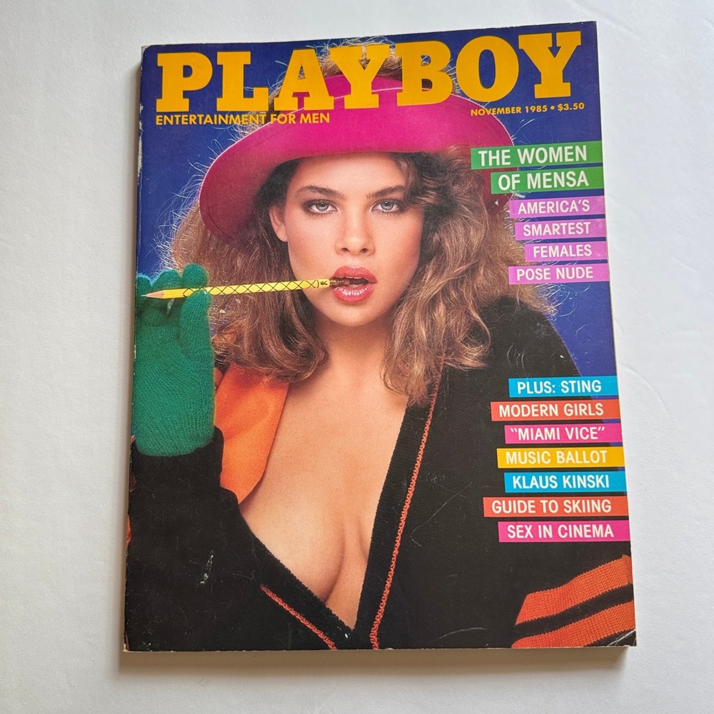 Playboy Magazine Nov 1985 Women of Mensa Sting Miami Vice Klaus Kinski Vintage